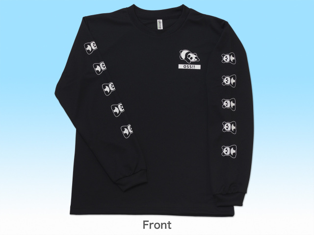 Tシャツ OSS!! パンダ 長袖 黒