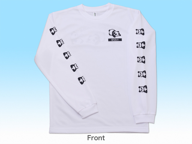 Tシャツ OSS!! パンダ 長袖 白