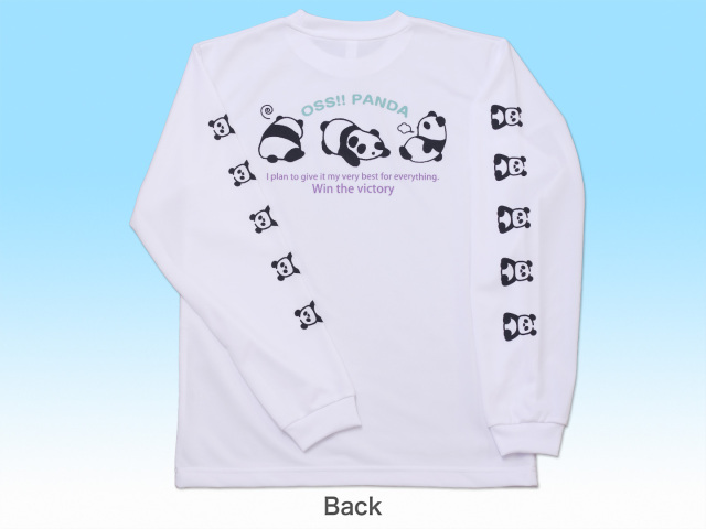 Tシャツ OSS!! パンダ 長袖 白