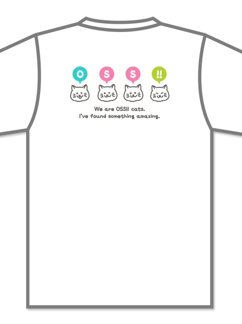 Tシャツ OSS!! Cats (白)