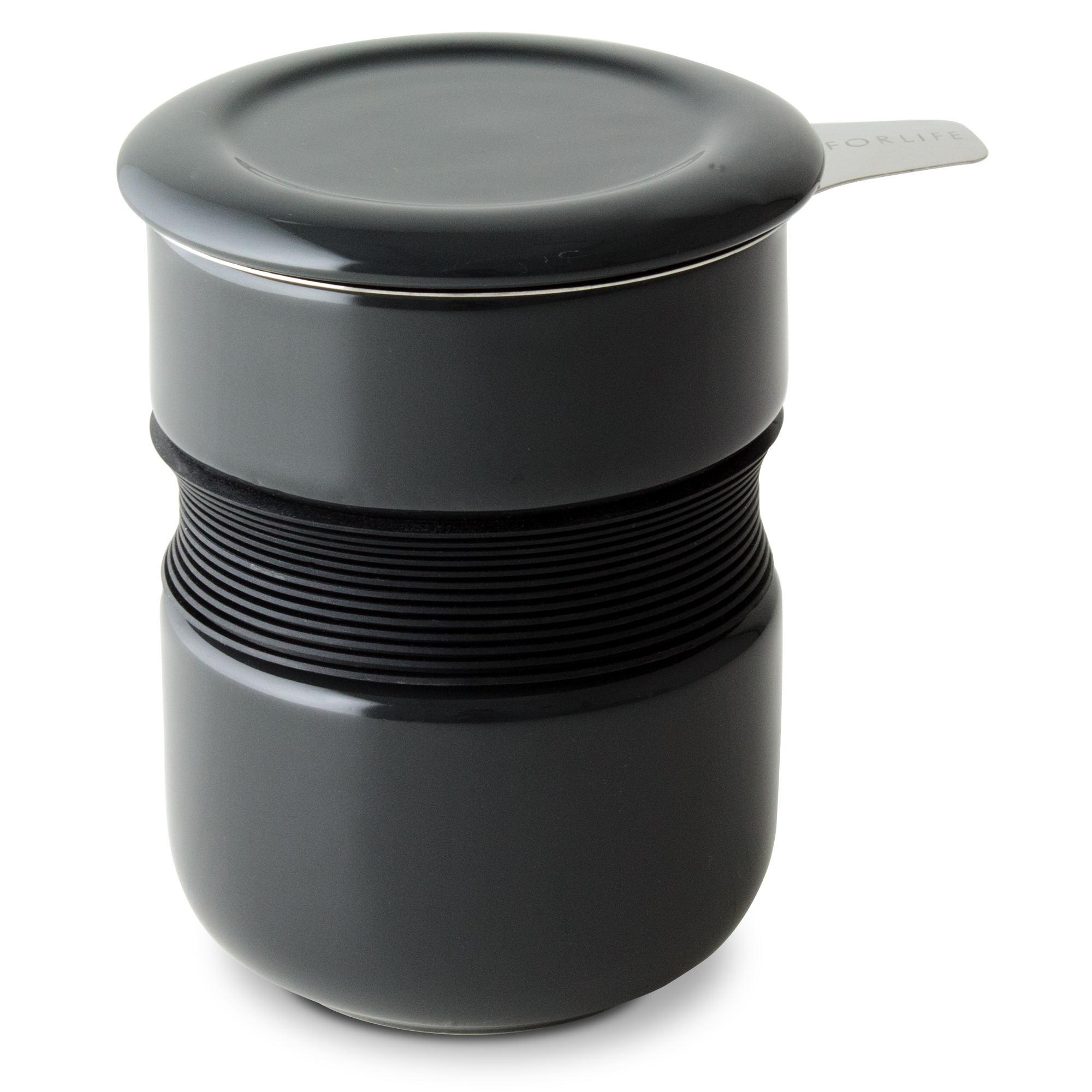 FORLIFEフォーライフ Curveカーブ Asian Style Tea Cupアジアンスタイルティーカップ 383 茶こし付きカップ　ブラックグラファイト