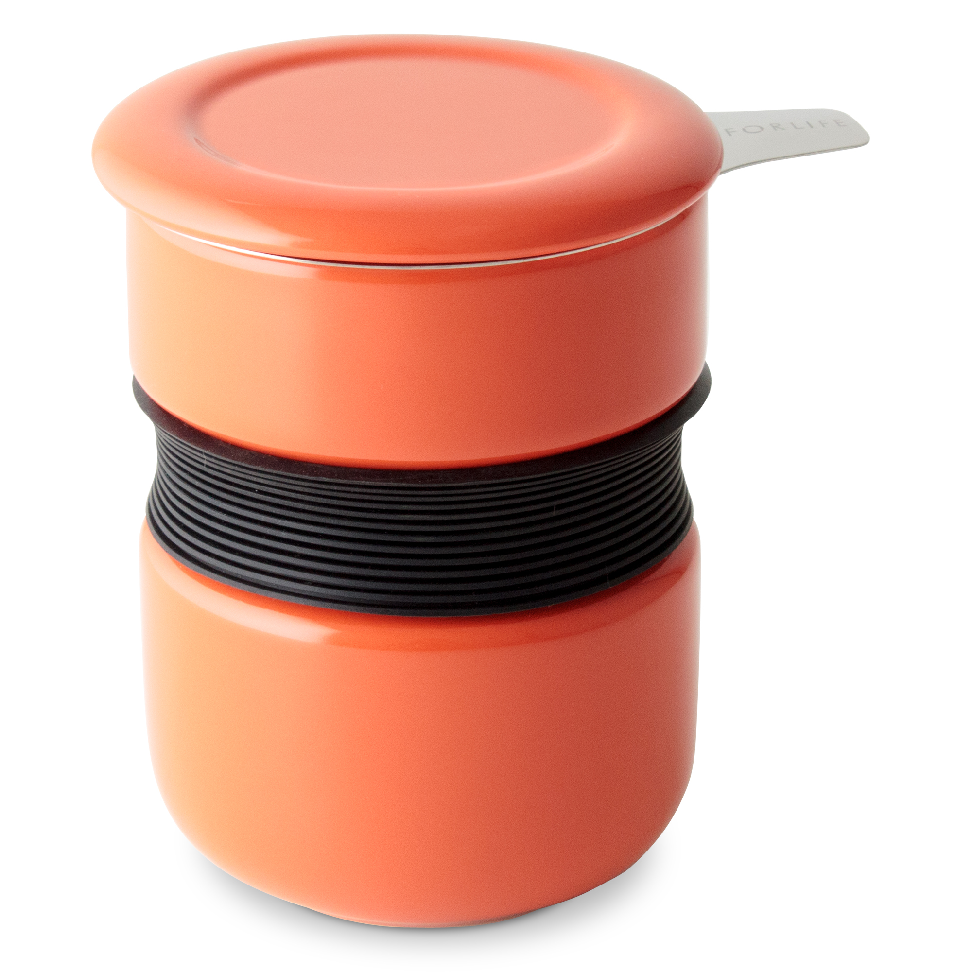 FORLIFEフォーライフ Curveカーブ Asian Style Tea Cupアジアンスタイルティーカップ 383 茶こし付きカップ　キャロットオレンジ