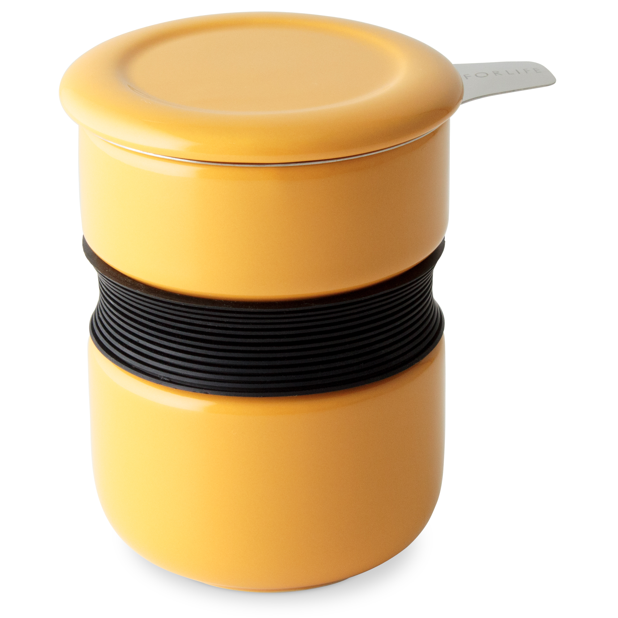 FORLIFEフォーライフ Curveカーブ Asian Style Tea Cupアジアンスタイルティーカップ 383 茶こし付きカップ　マンダリンオレンジ