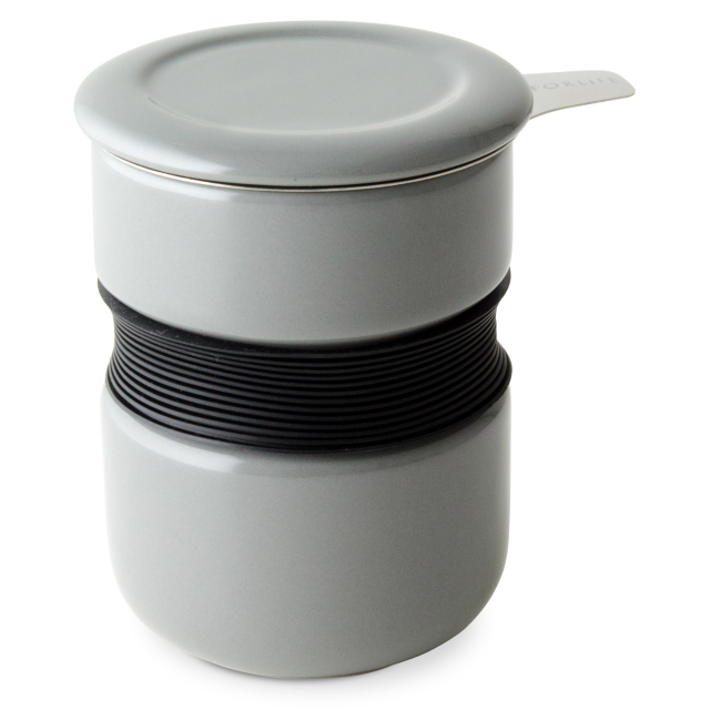 FORLIFEフォーライフ Curveカーブ Asian Style Tea Cupアジアンスタイルティーカップ 383 茶こし付きカップ　グレー