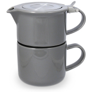 FORLIFEフォーライフ Tea for Oneティーフォーワン 347 マグカップ付きティーポット　グレー