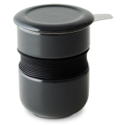 FORLIFEフォーライフ Curveカーブ Asian Style Tea Cupアジアンスタイルティーカップ 383 茶こし付きカップ　ブラックグラファイト