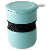 FORLIFEフォーライフ Curveカーブ Asian Style Tea Cupアジアンスタイルティーカップ 383 茶こし付きカップ　ターコイズブルー
