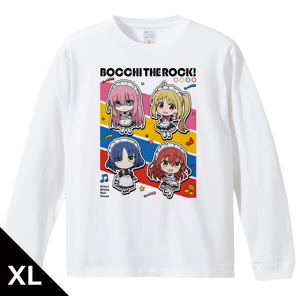 アニメ「ぼっち・ざ・ろっく！」 リブ付ロングスリーブTシャツ ひとり&虹夏&リョウ&郁代 メイド服ver. XLサイズ
