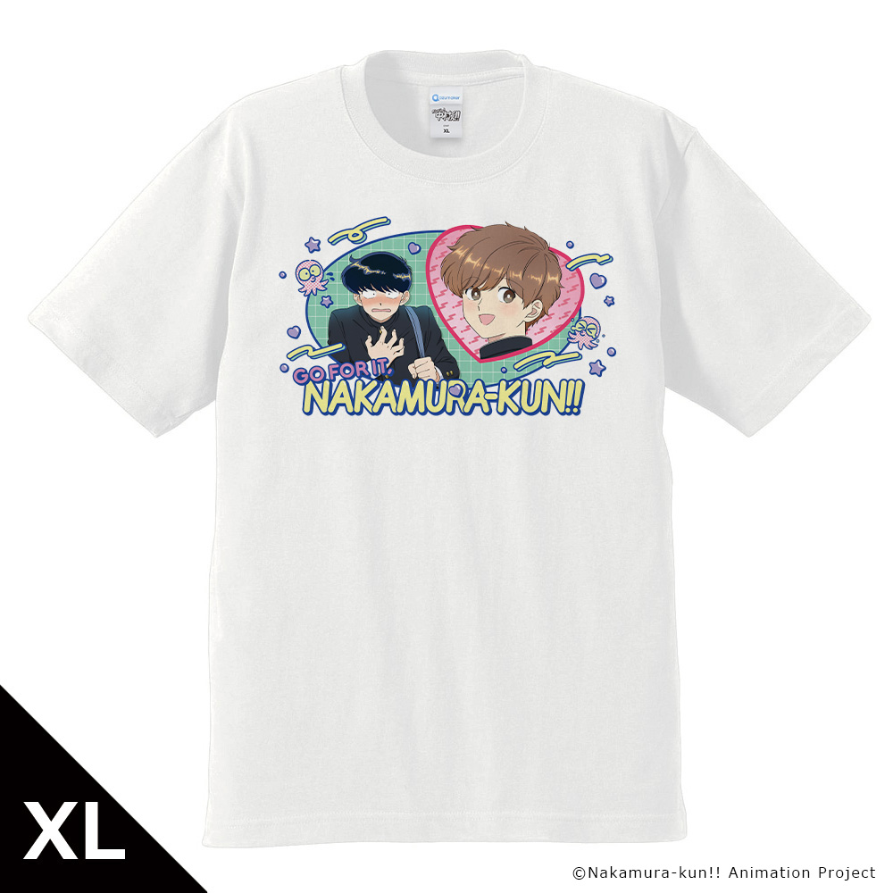 TVアニメーション『ガンバレ！中村くん！！』 Tシャツ 中村男久斗＆広瀬愛貴 WHITEver. XLサイズ