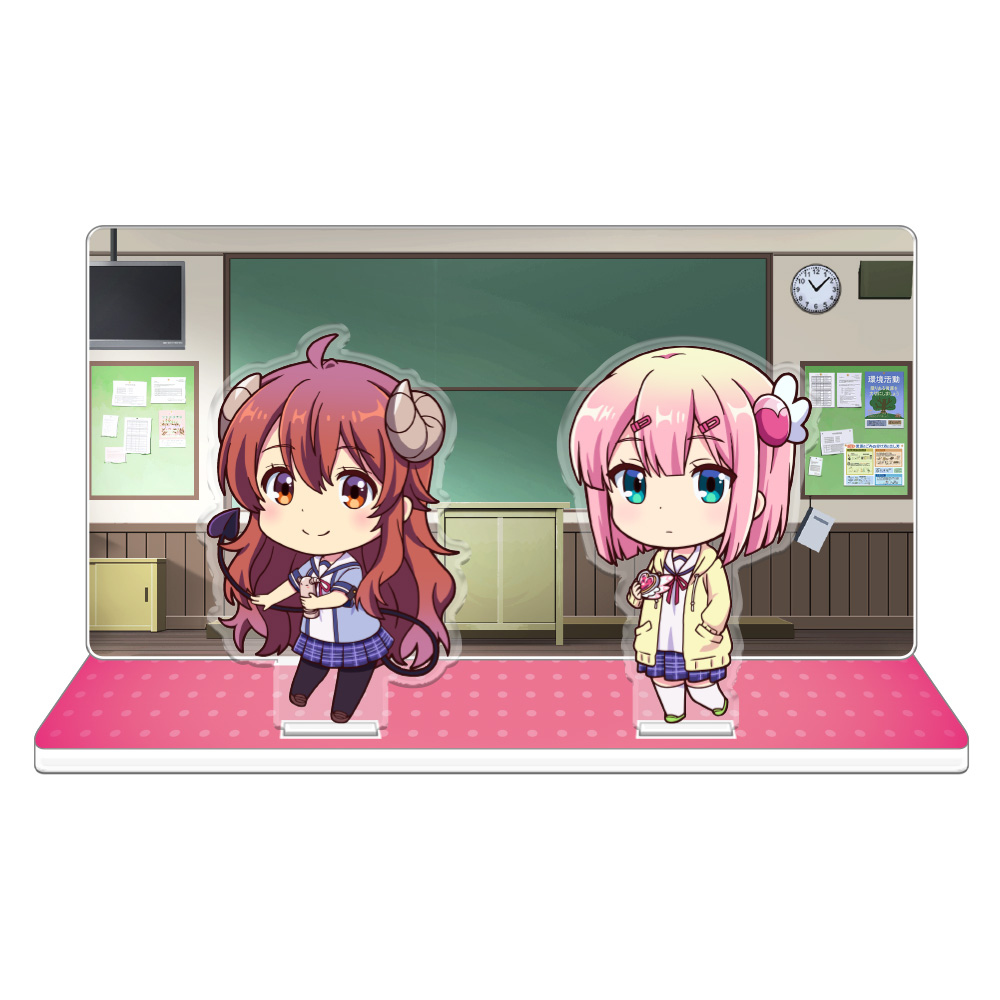 まちカドまぞく 2丁目 アクリルジオラマB［吉田優子（制服ver.）＆千代田桃（制服ver.）］