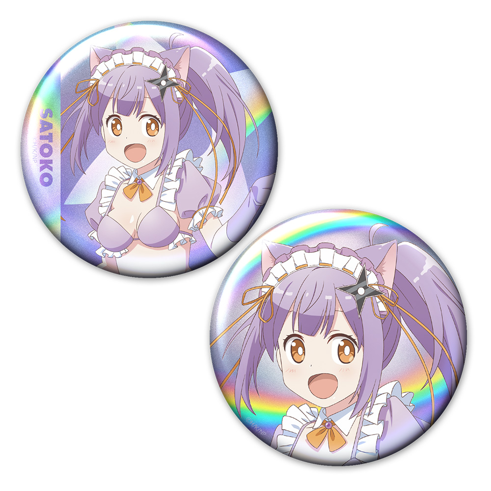 忍者と殺し屋のふたりぐらし オーロラ缶バッジ2個セット  草隠さとこ 猫耳水着メイドver.【描き下ろし】