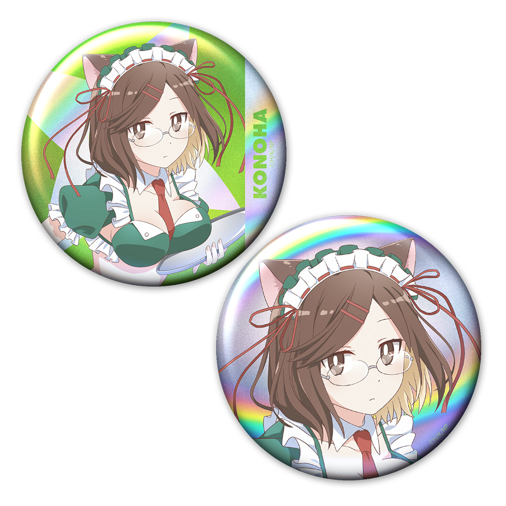 忍者と殺し屋のふたりぐらし オーロラ缶バッジ2個セット  古賀このは 猫耳水着メイドver.【描き下ろし】