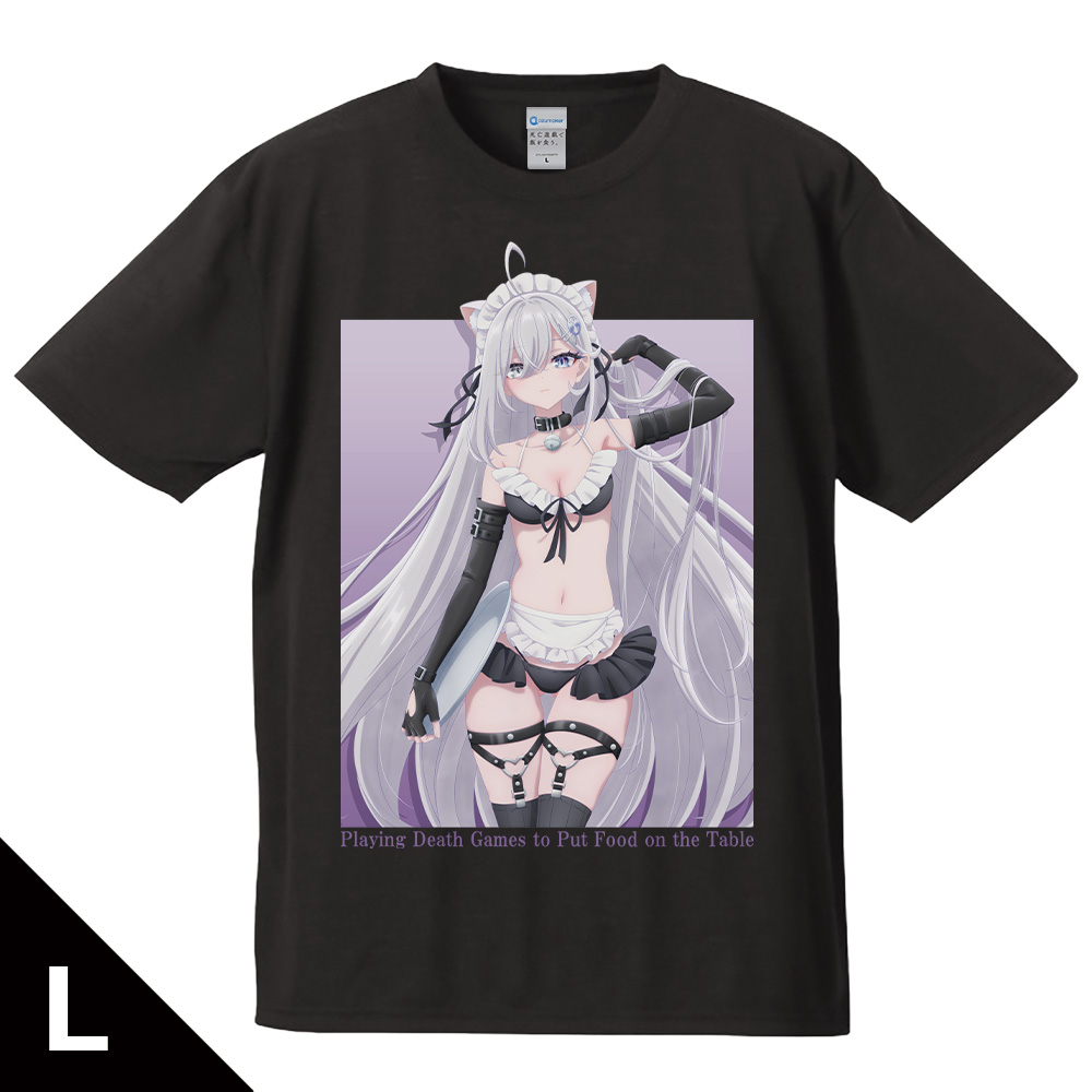 死亡遊戯で飯を食う。 Tシャツ 幽鬼 ねこみみ水着メイド ver. Lサイズ 【描き下ろし】