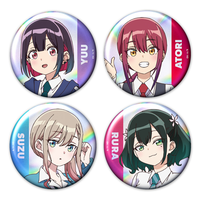 ばっどがーる ホログラム缶バッジ4個セット 優&亜鳥&涼&るら