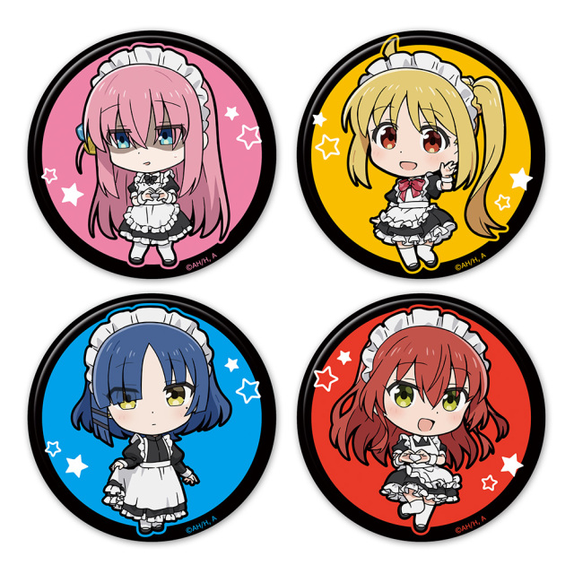 アニメ「ぼっち・ざ・ろっく！」 缶バッジ4個セット ひとり&虹夏&リョウ&郁代 メイド服ver.