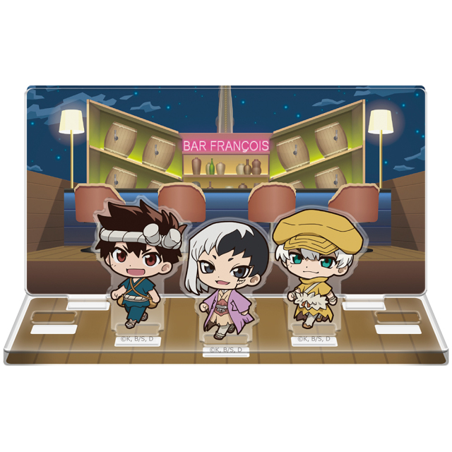 Ｄｒ．ＳＴＯＮＥ ついてっくアクリルジオラマ  ゲン&クロム&羽京