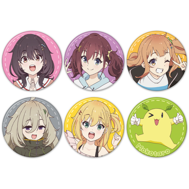 TVアニメ『日々は過ぎれど飯うまし』 缶バッジ6個セット まこ＆くれあ＆しのん＆つつじ＆なな＆モコ太郎