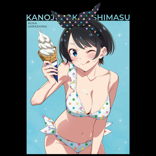 超貴重　彼女が水着にきがえたら　Tシャツ　ステッカー　パンフレット　未使用品 彼女、お借りします Tシャツ 更科瑠夏 水着ver. Mサイズ