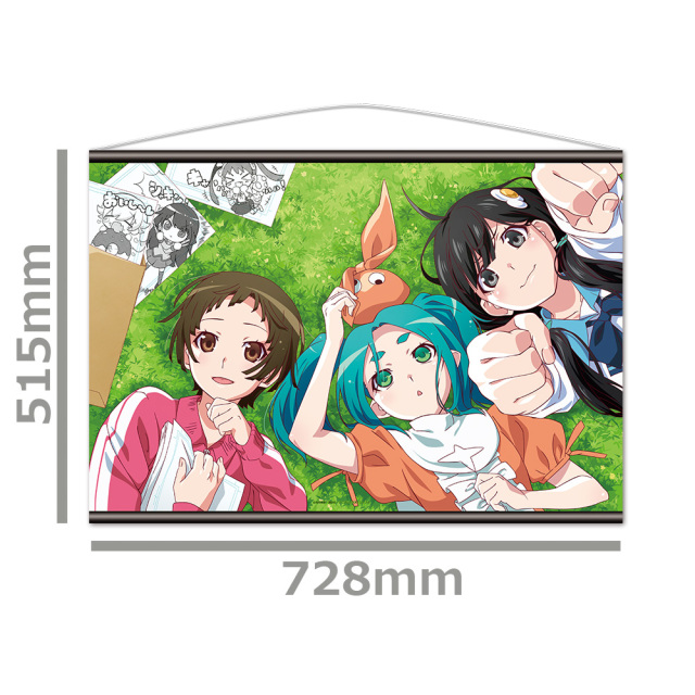 物語>シリーズ B2タペストリー 撫子&余接&月火