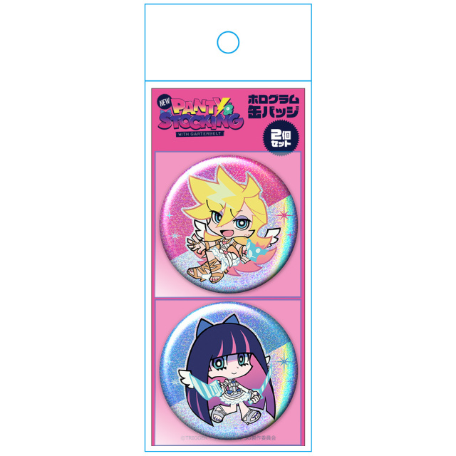 New PANTY & STOCKING with GARTERBELT ホログラム缶バッジ2個セット