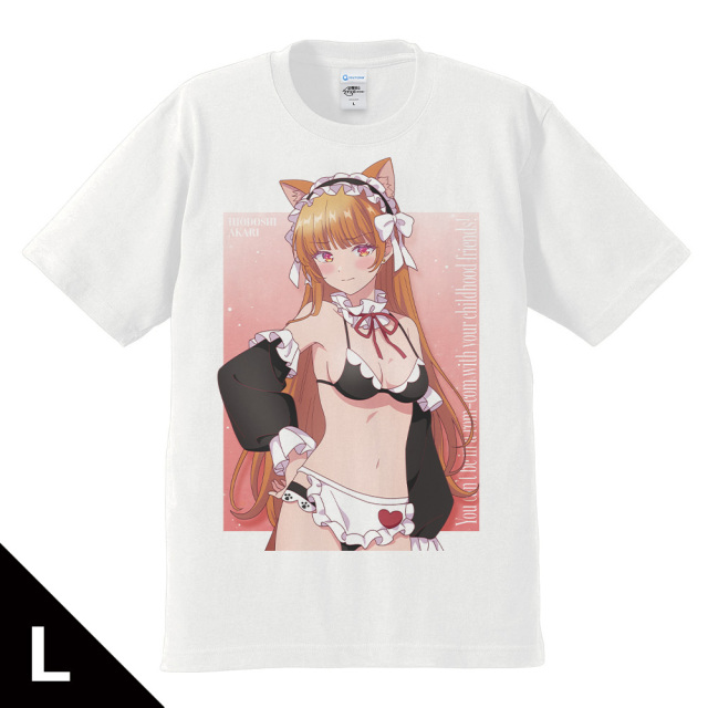 幼馴染とはラブコメにならない Tシャツ 火威 灯 猫耳水着メイドver. Lサイズ【描き下ろし】