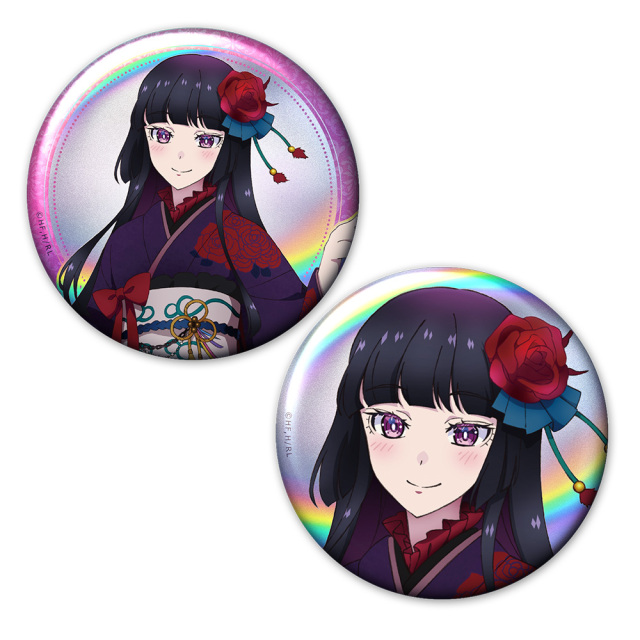 ロックは淑女の嗜みでして ホログラム缶バッジ2個セット 黒鉄音羽 振袖ver.【描き下ろし】