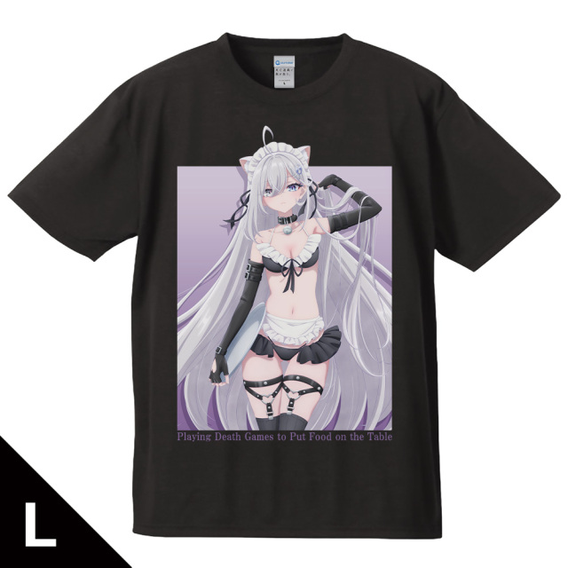 死亡遊戯で飯を食う。 Tシャツ 幽鬼 ねこみみ水着メイド ver. Lサイズ 【描き下ろし】