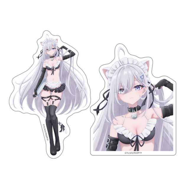 死亡遊戯で飯を食う。 ダイカットステッカーセット 幽鬼 ねこみみ水着メイド ver. 【描き下ろし】