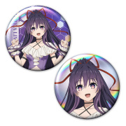 デート・ア・ライブV ホログラム缶バッジ２個セット 夜刀神十香  ゴシックパンク ホワイトver. 【描き下ろし】