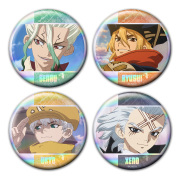 Ｄｒ．ＳＴＯＮＥ ホログラム缶バッジ4個セット 千空&龍水&羽京&ゼノ