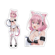 わたしが恋人になれるわけないじゃん、ムリムリ!（※ムリじゃなかった!?） ダイカットステッカーセット 甘織 れな子 猫耳水着メイドver.【描き下ろし】