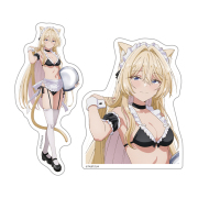 わたしが恋人になれるわけないじゃん、ムリムリ!（※ムリじゃなかった!?）ダイカットステッカーセット 王塚 真唯 猫耳水着メイドver.【描き下ろし】