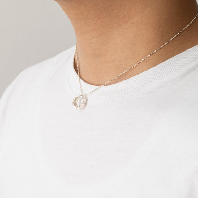 琴葉 茜・葵 ダブルリングネックレス シルバー Akane＆Aoi