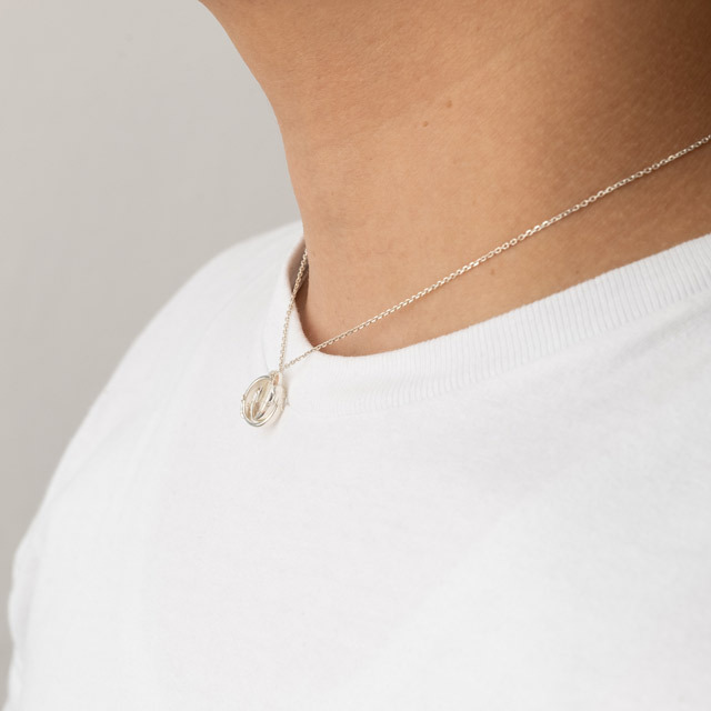 琴葉 茜・葵 ダブルリングネックレス シルバー Akane＆Aoi