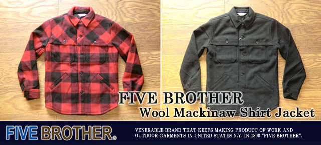 [FIVE BROTHER]ファイブブラザー-ウールマッキノゥシャツ