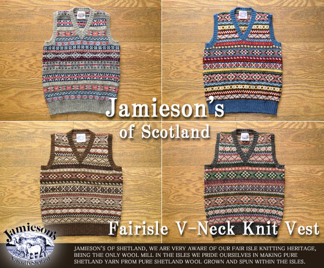 [JAMIESON'S]ジャミーソンズフェアアイルVネックベスト