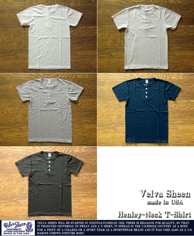 [VelvaSheen]ベルバシーン-ヘンリーネックTシャツ