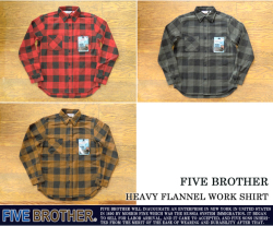 FIVE BROTHER ファイブブラザーヘビーフランネル ワークシャツ FIVE BROTHER（ファイブブラザー）HEAVY FLANNEL WORK SHIRTS