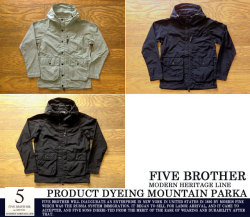 [FiveBrother]ファイブブラザー-製品染めマウンテンパーカ