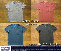 ベルバシーン-ピグメントダィVネックポケットTシャツ
