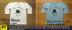 ベルバシーンイエローレーベル-7分袖スラブプリントTシャツ