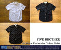 ファイブブラザー-ギター柄刺繍シャツ