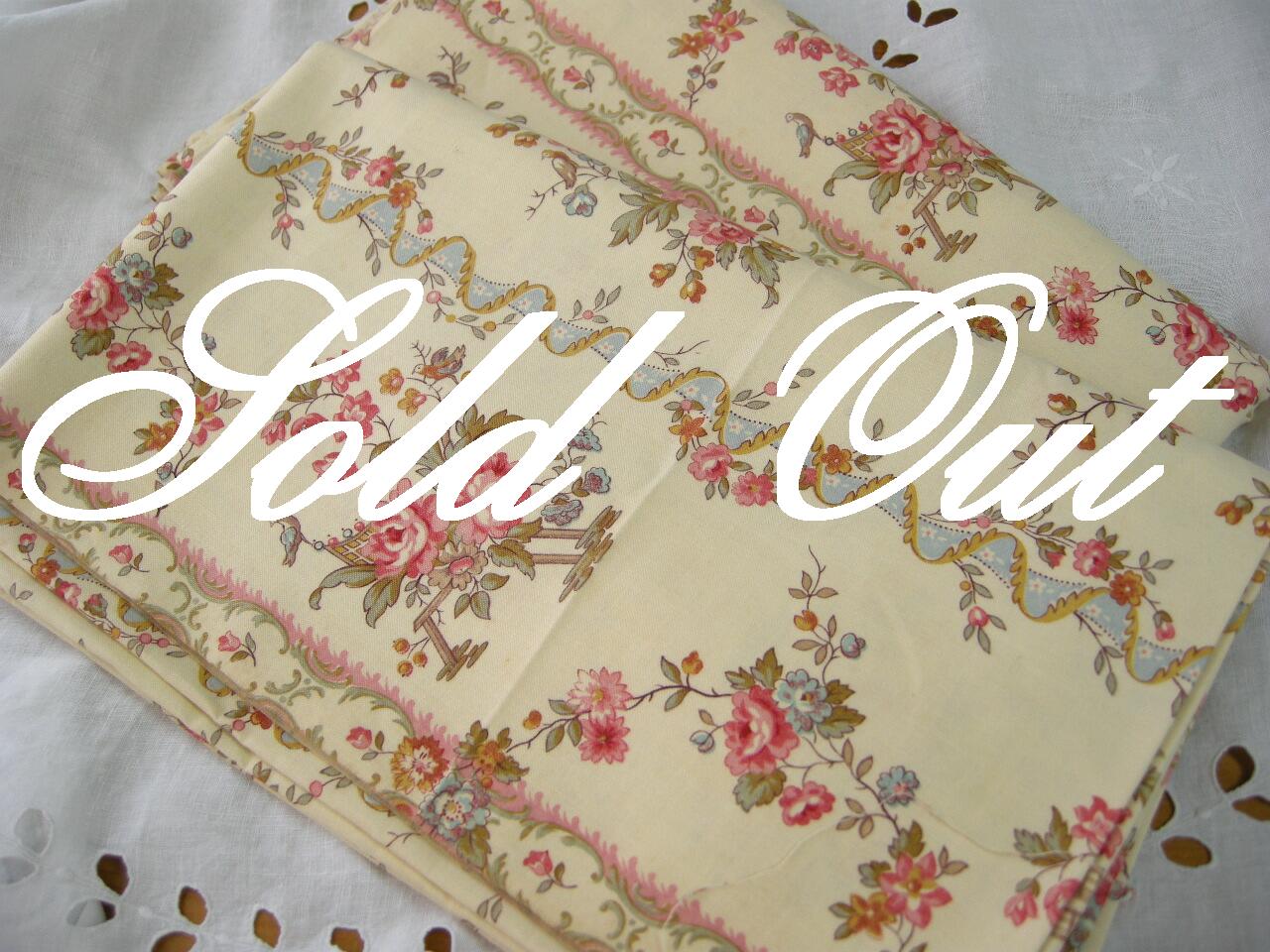 フランスアンティークコットンクロス（Rose）