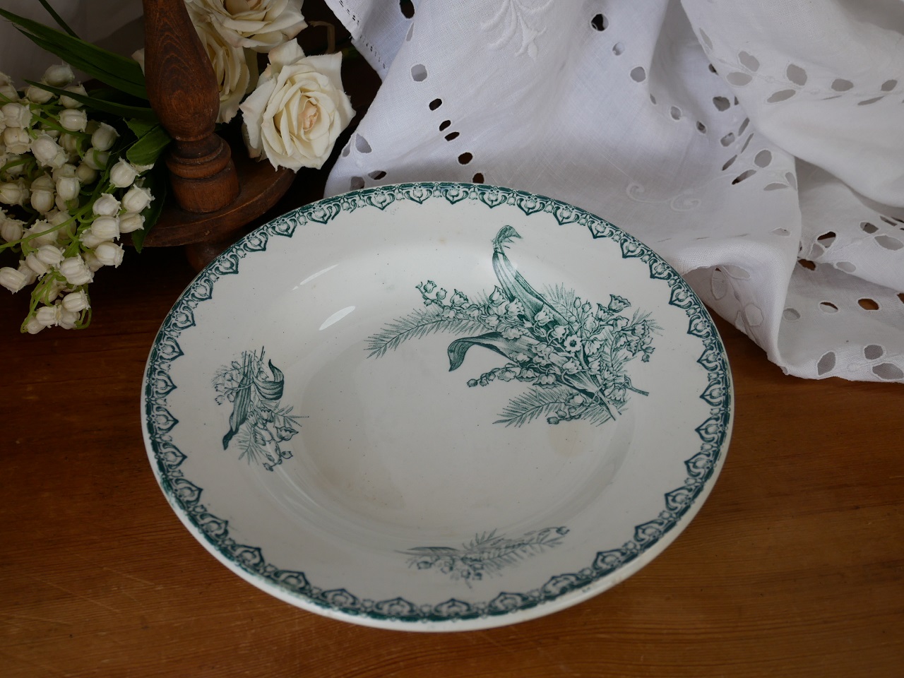 フランスアンティークSaint Amand すずらんスープ皿 B