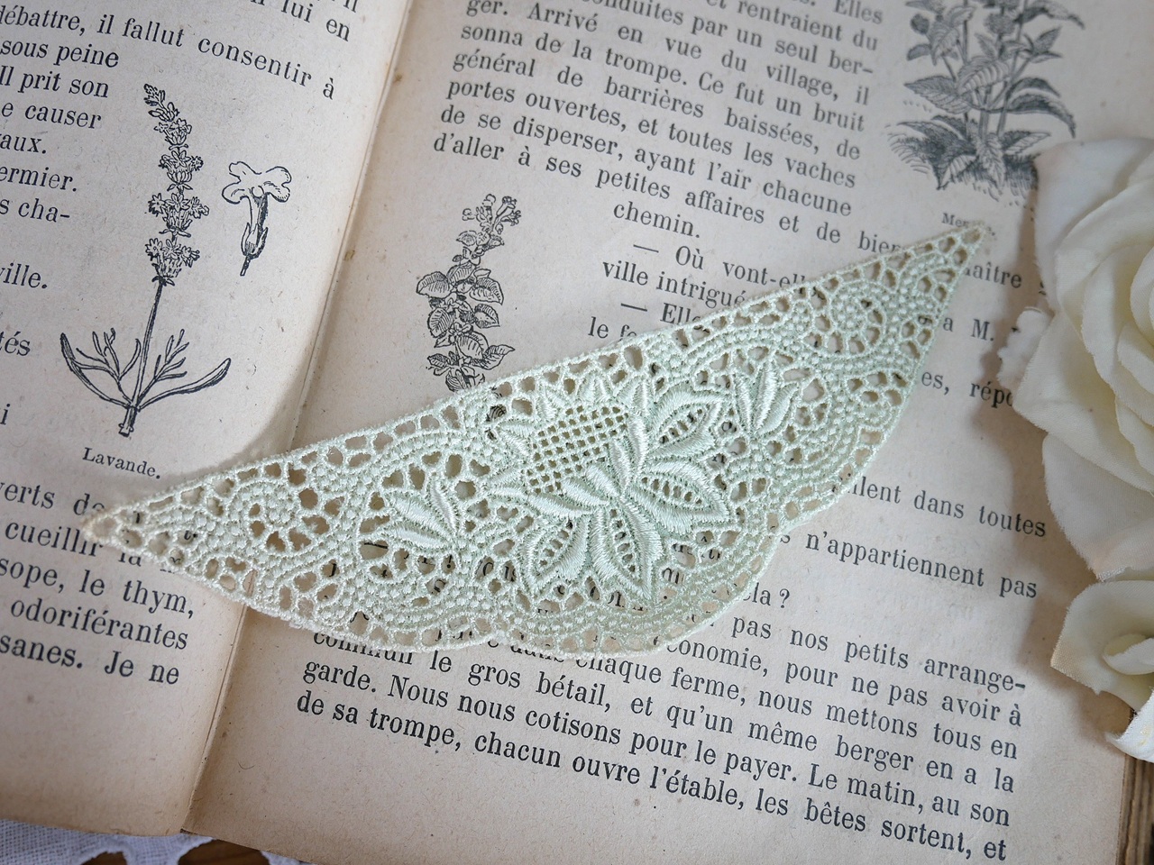 ヴィンテージプティモチーフレース（Vert)