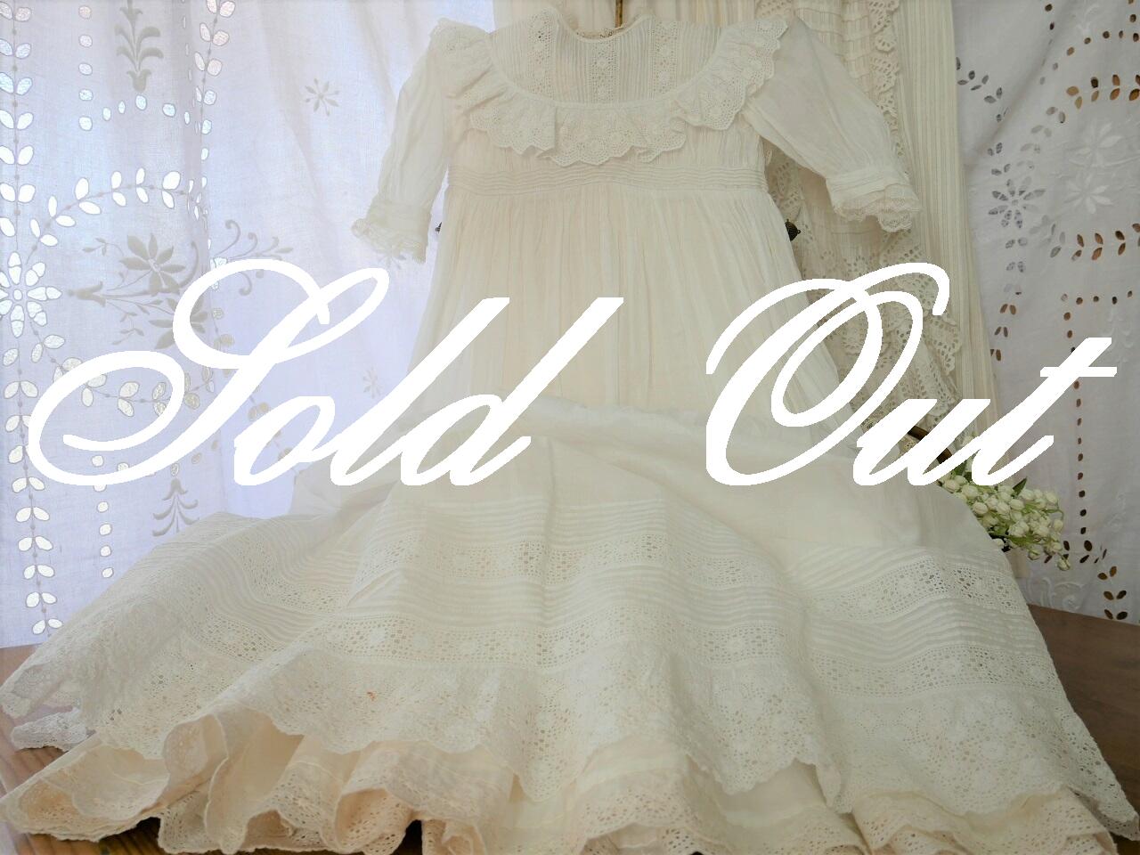 アンティークレースベビーセレモニードレス（インナードレス付き）