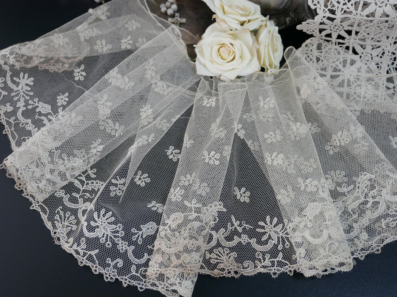 フランスアンティークアランソンレース140cmX20cm