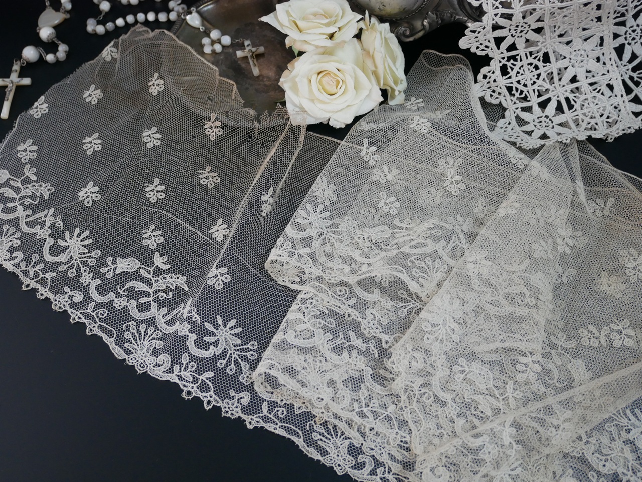 フランスアンティークアランソンレース150cmX20cm