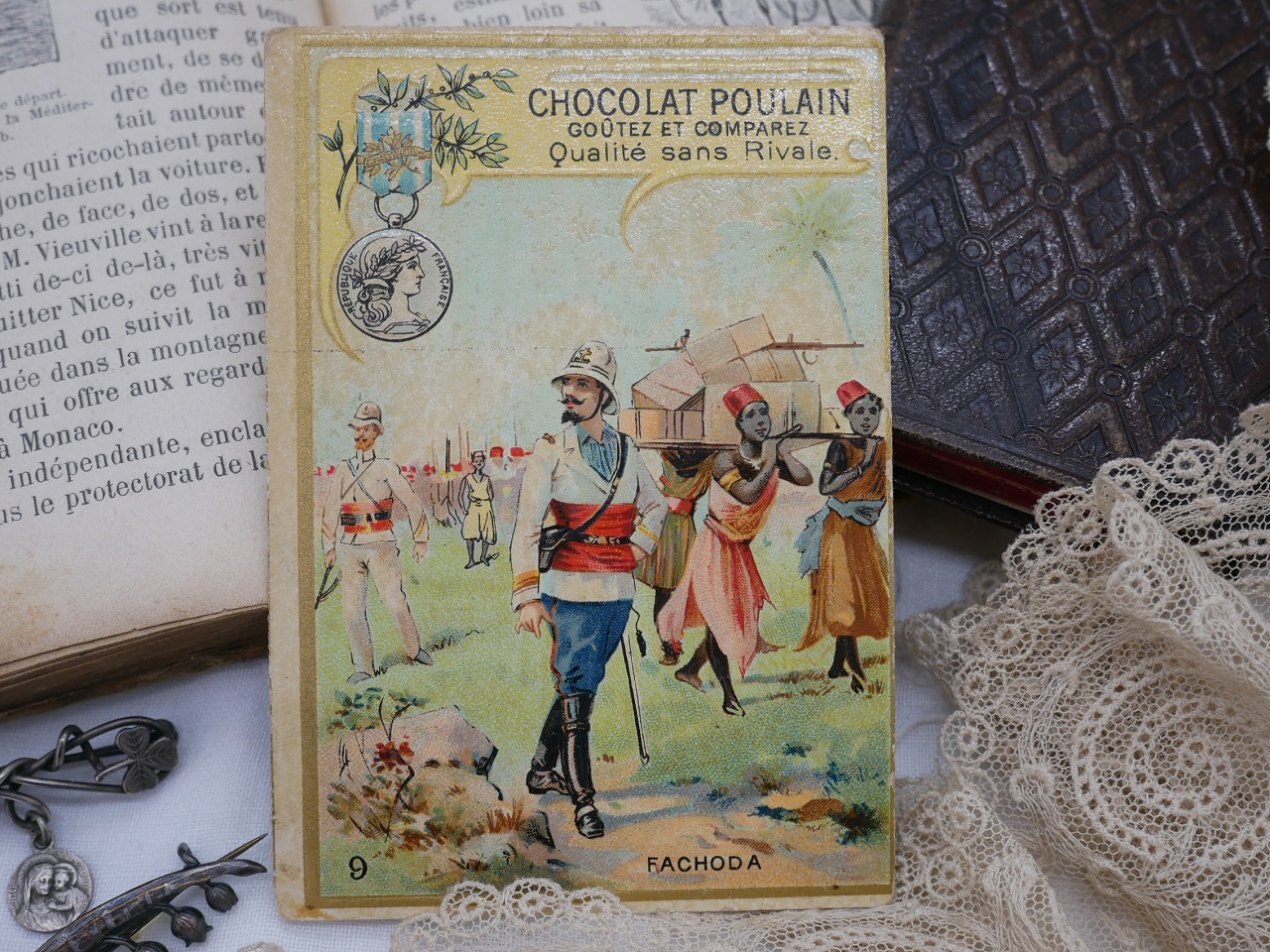 フランスアンティーク クロモカード 5枚セット フランス