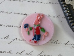 フランスプラスチックバニーボタン（Pink）